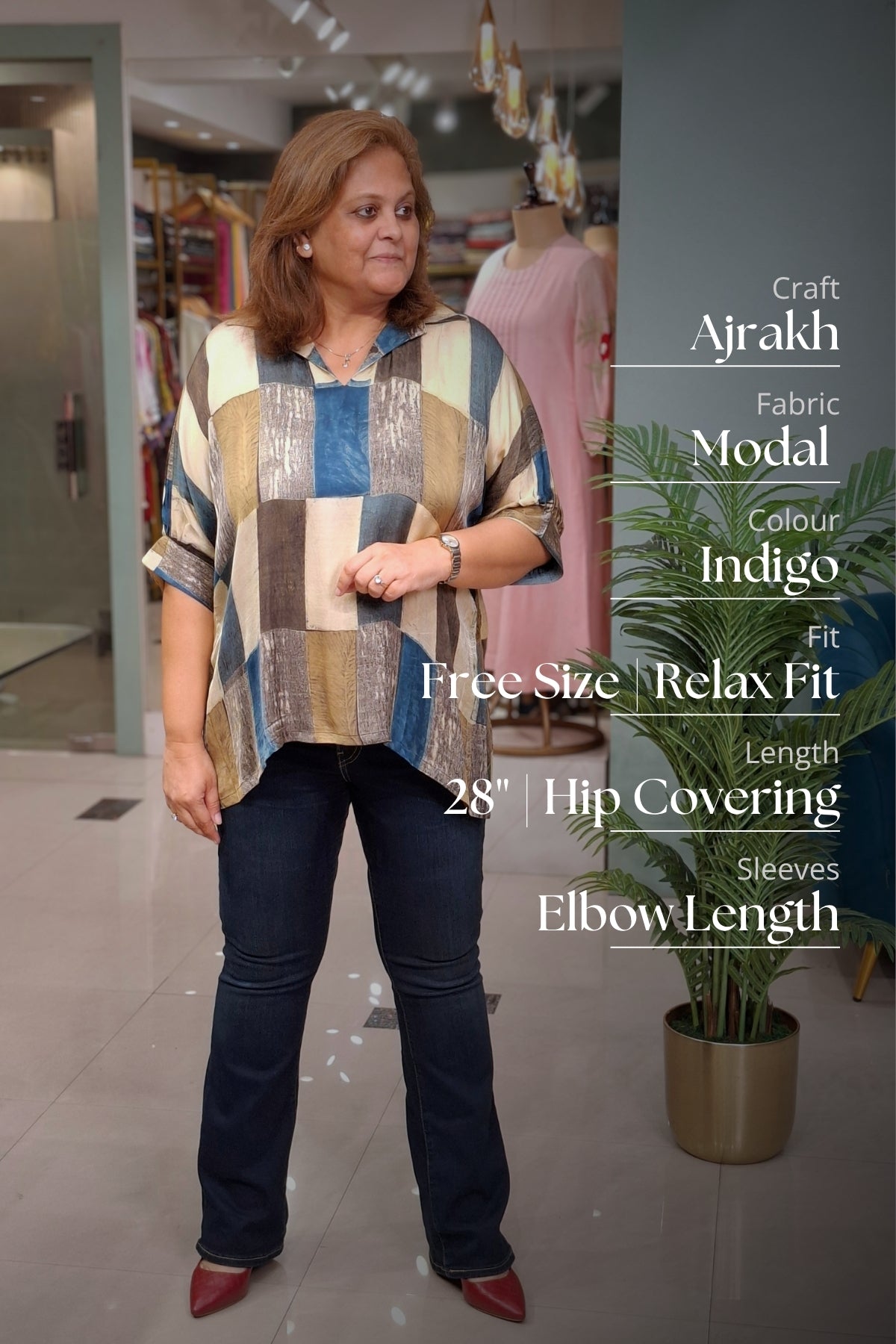 Indigo Geomatric - Rivaa Top