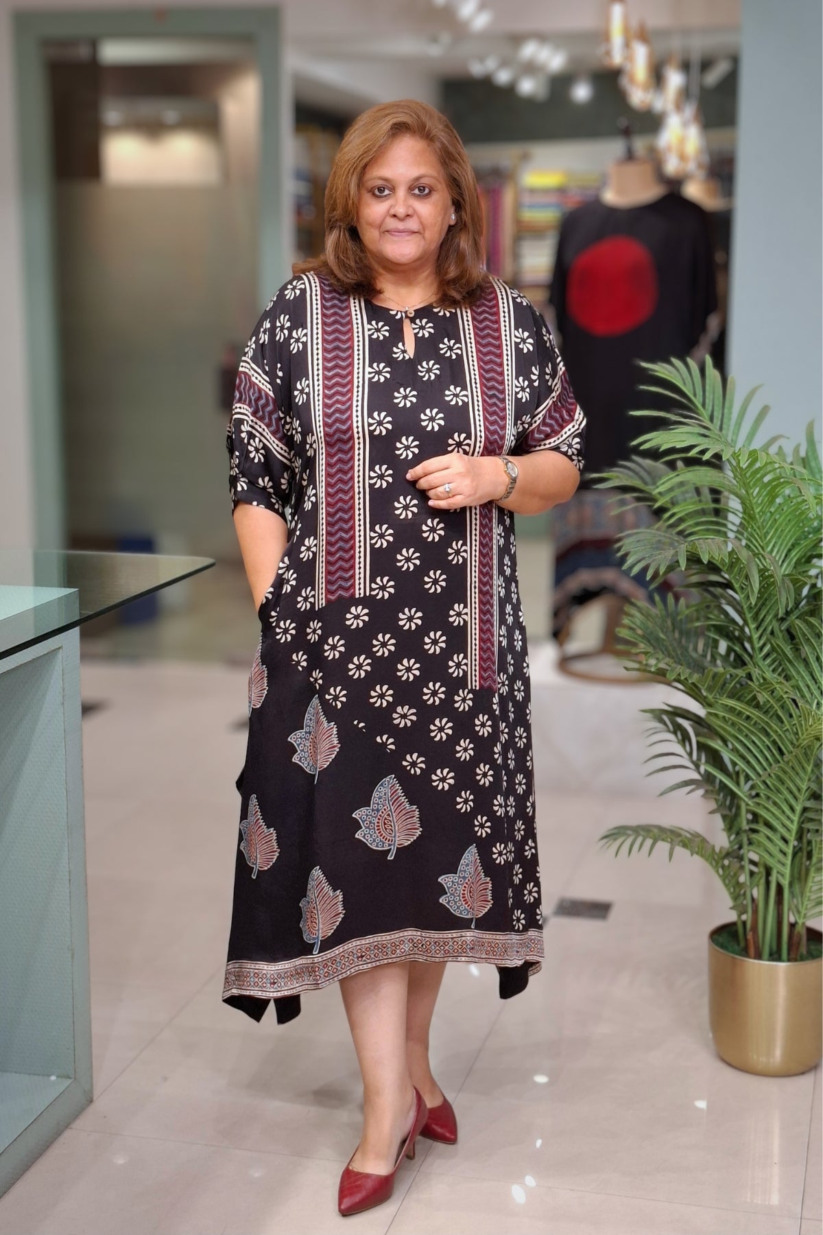 Black Floral - Oorja Kaftan-Dress