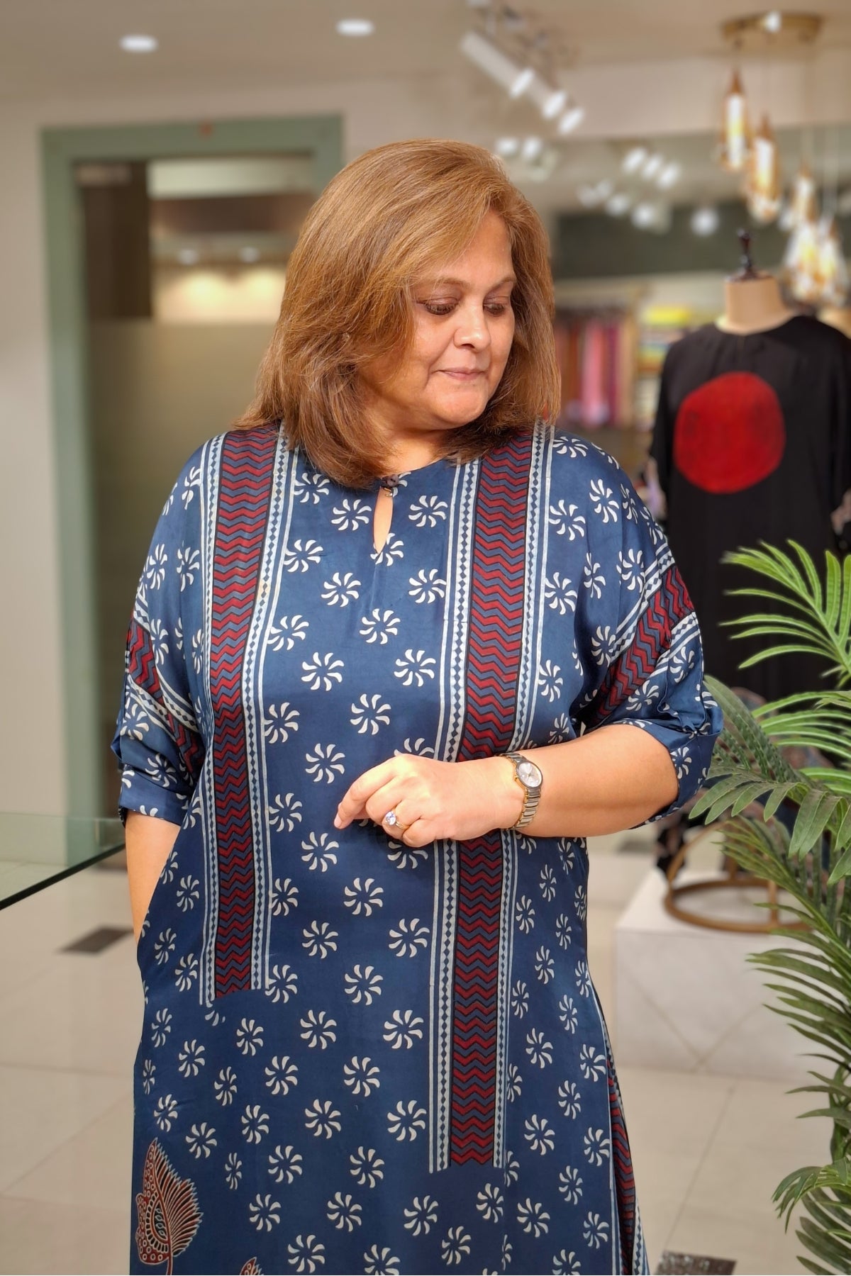 Indigo Floral - Oorja Kaftan-Dress