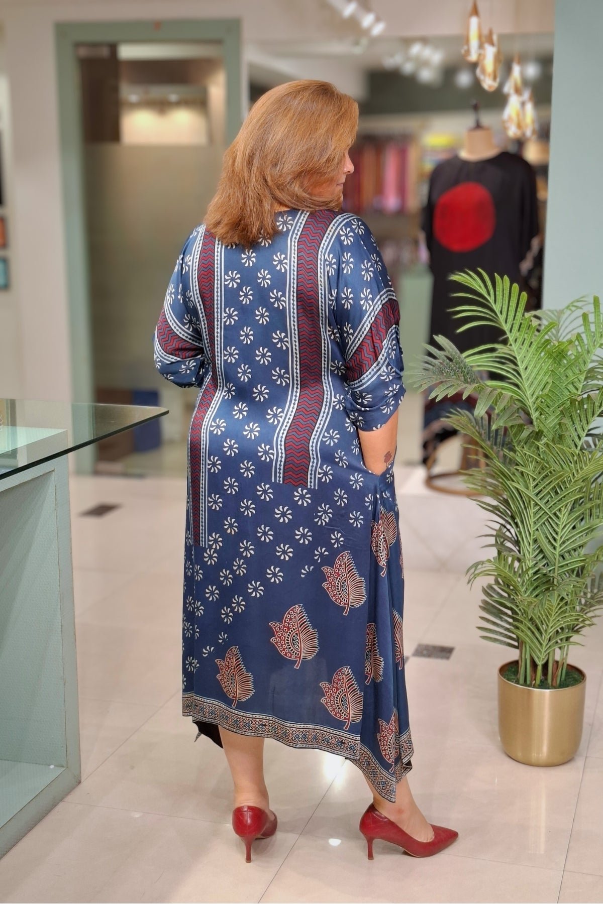 Indigo Floral - Oorja Kaftan-Dress