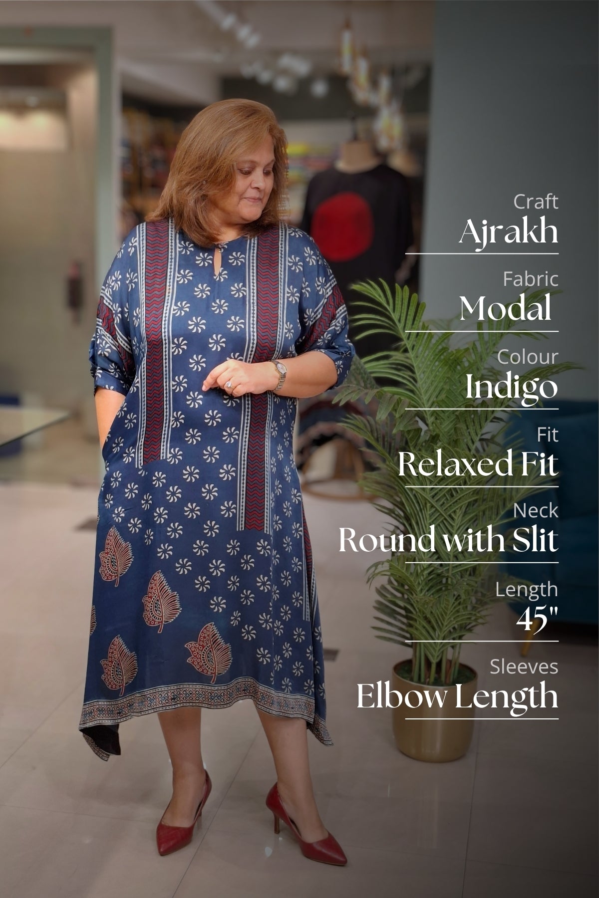 Indigo Floral - Oorja Kaftan-Dress