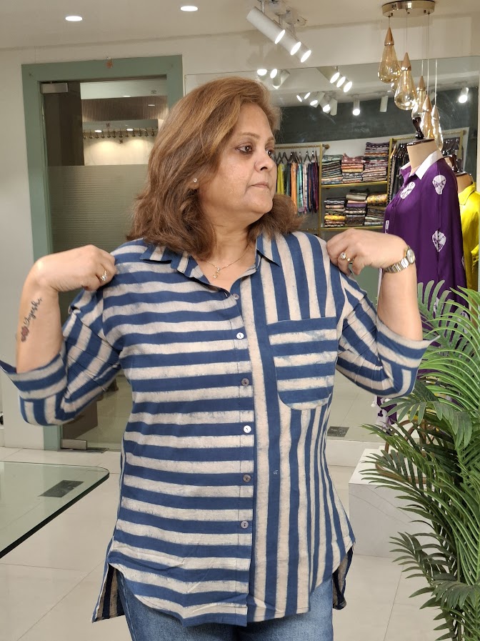 STRIPE - Ajrakh Cotton Shirt