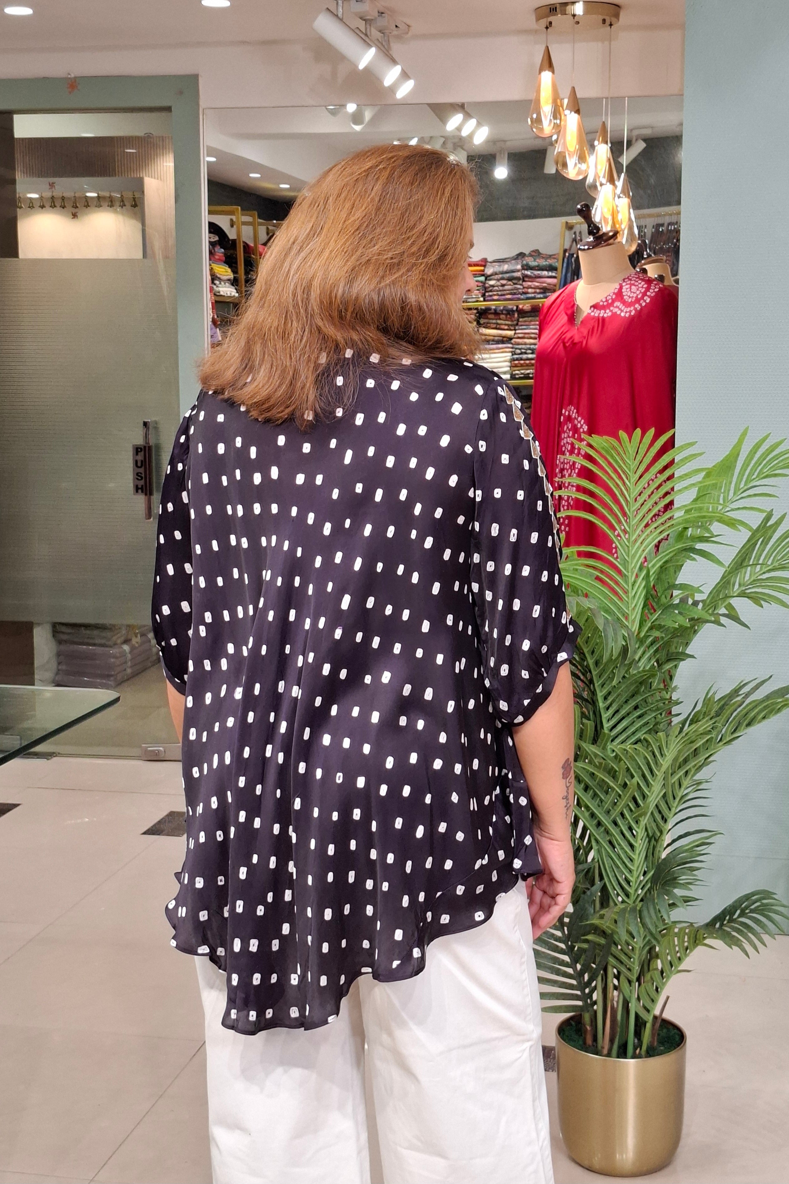 Midnight Navy - Bandhej Knot Top