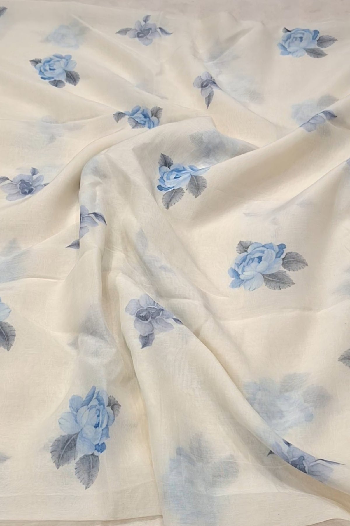 White & Blue -Gul Suit Set Fabric