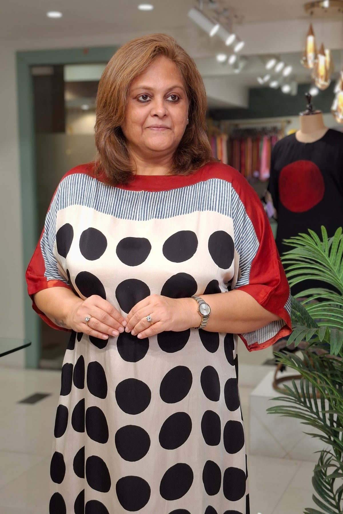 Black Polka - Oorja Kaftan-Dress