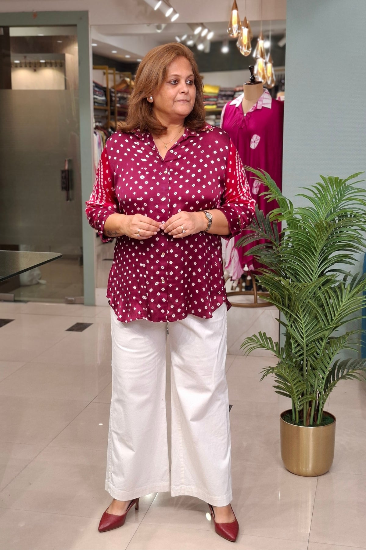 Magenta & Pink - Bandhej Knot Top
