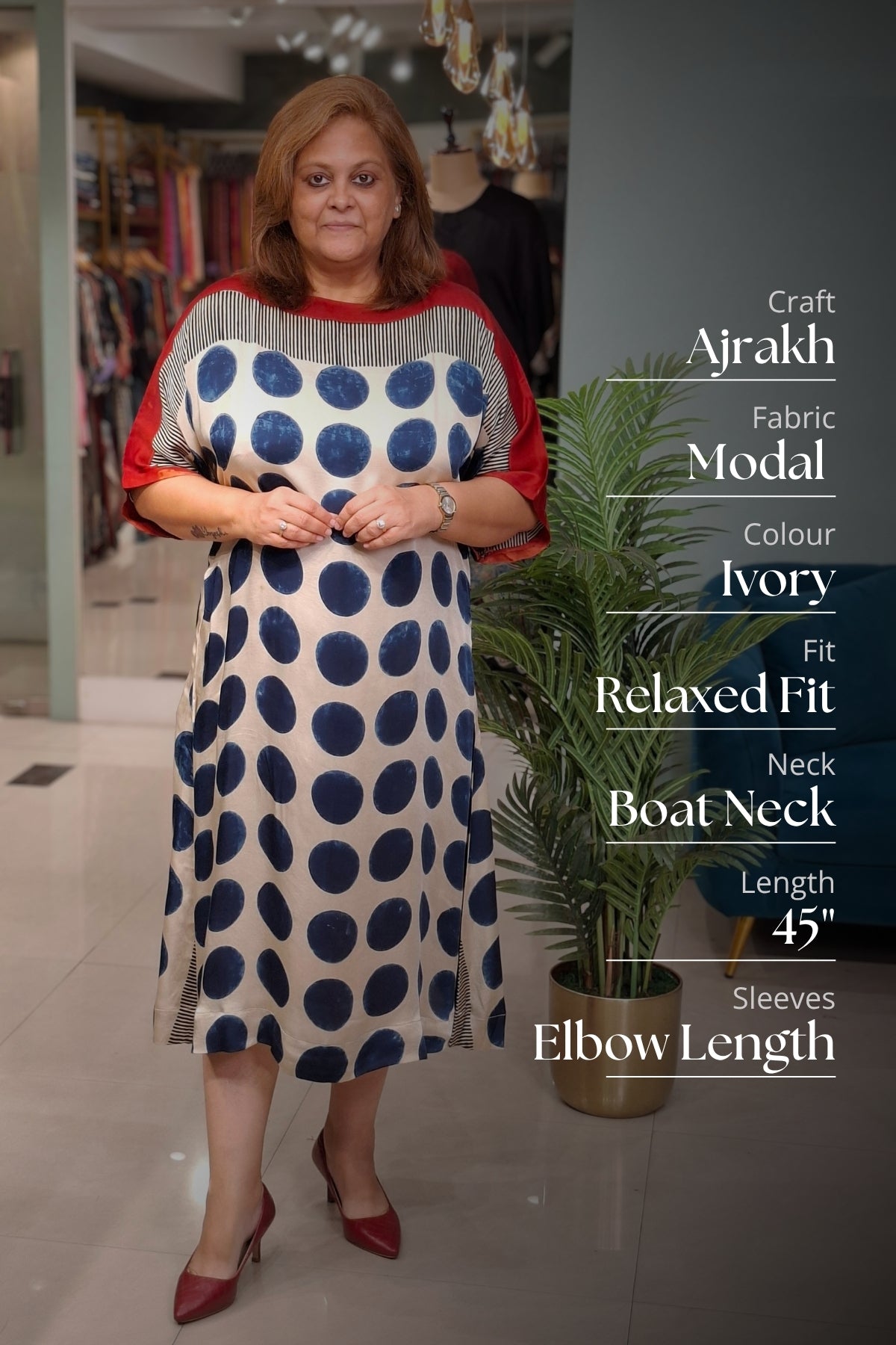 Indigo Polka - Oorja Kaftan-Dress