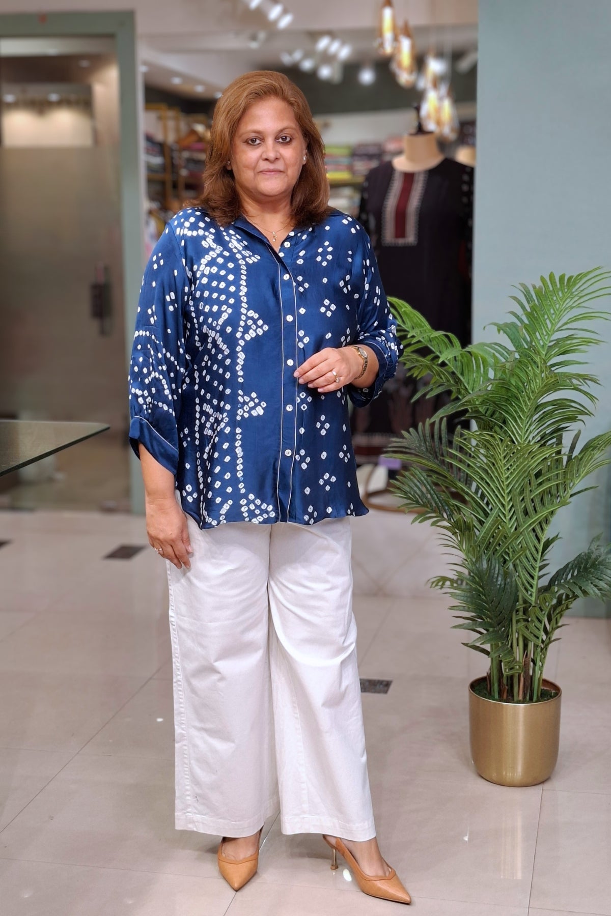 Royal Blue - Bandhej Knot Top