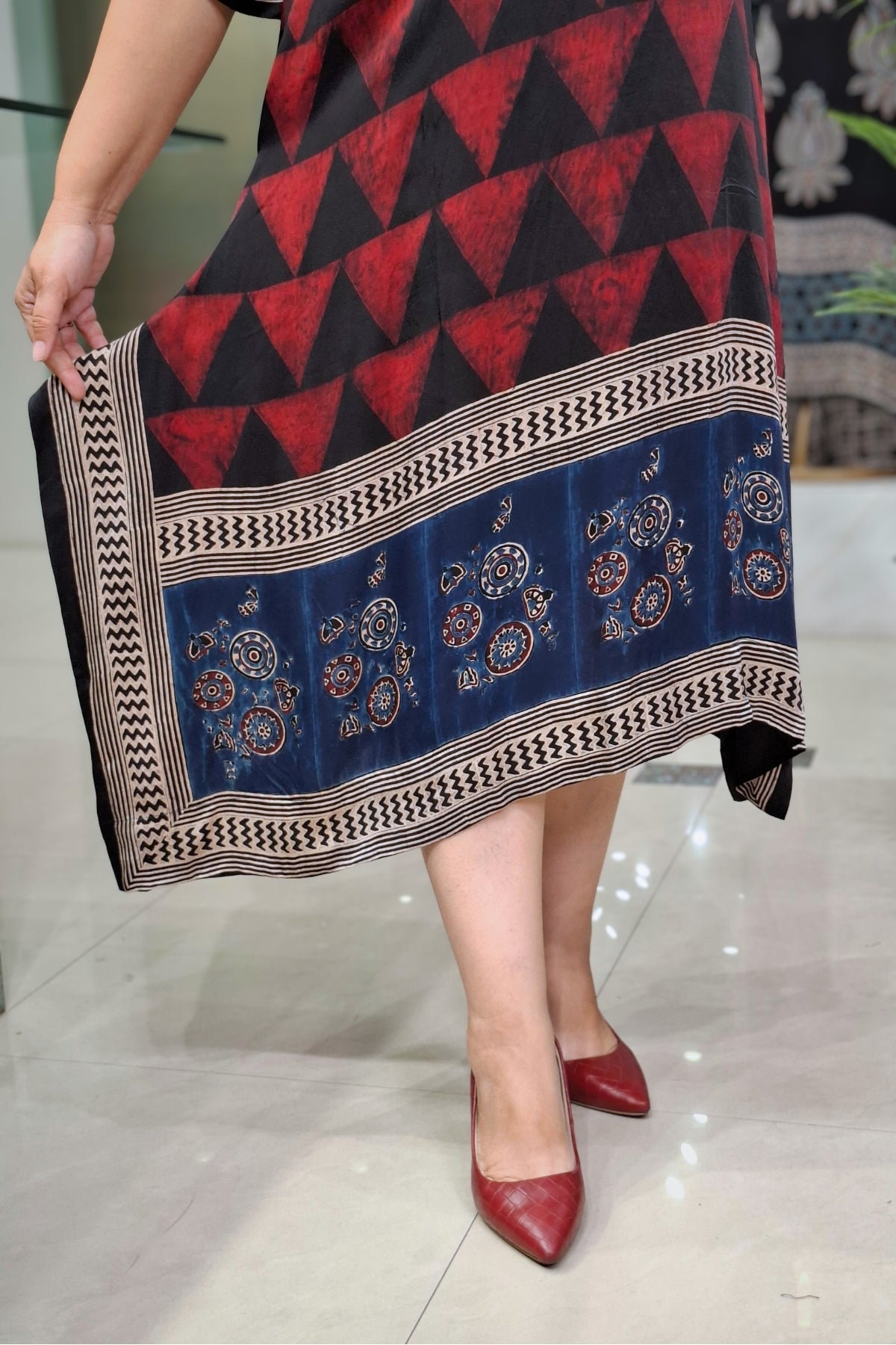 Rust Triangle - Oorja Kaftan-Dress