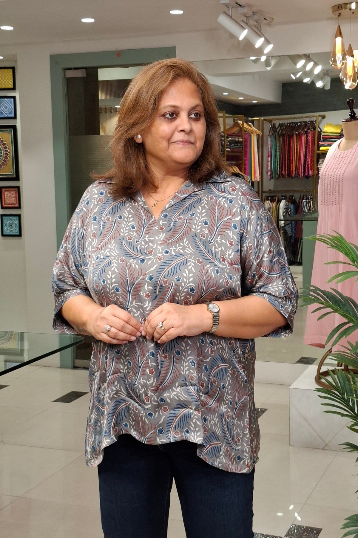 Light Grey Floral - Rivaa Top