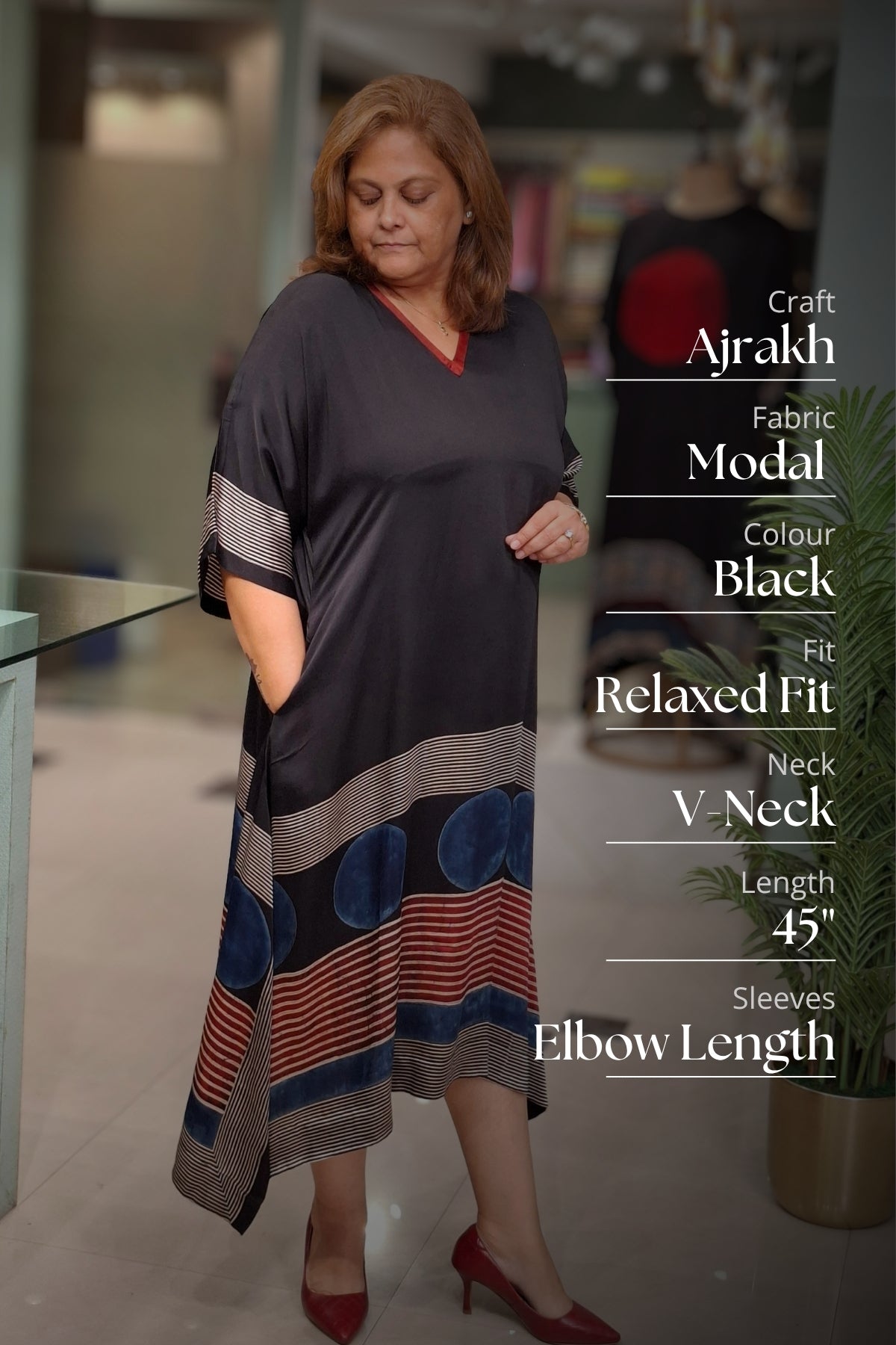 Black - Oorja Kaftan-Dress
