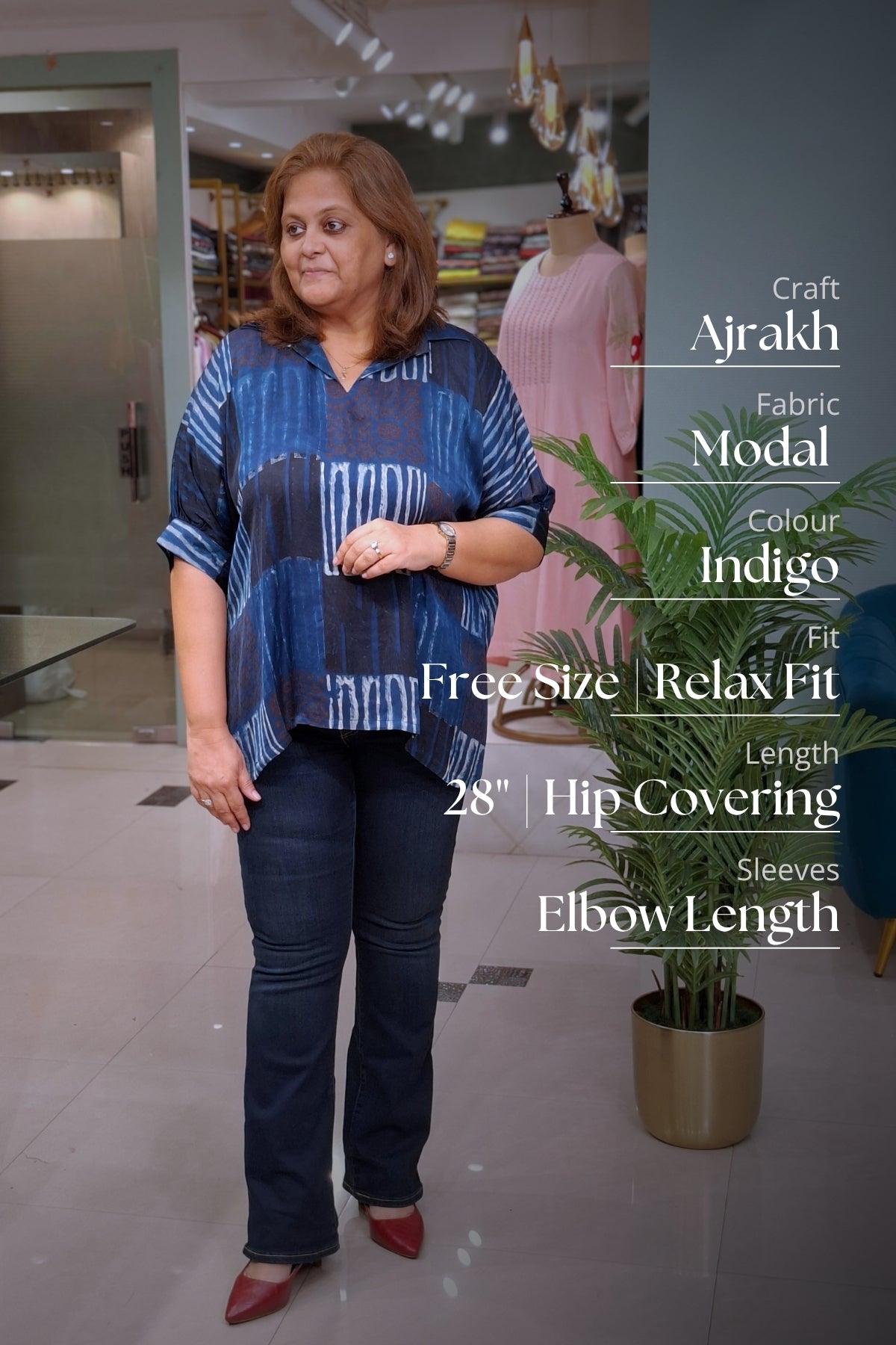 Indigo Stripe Blocked - Rivaa Top