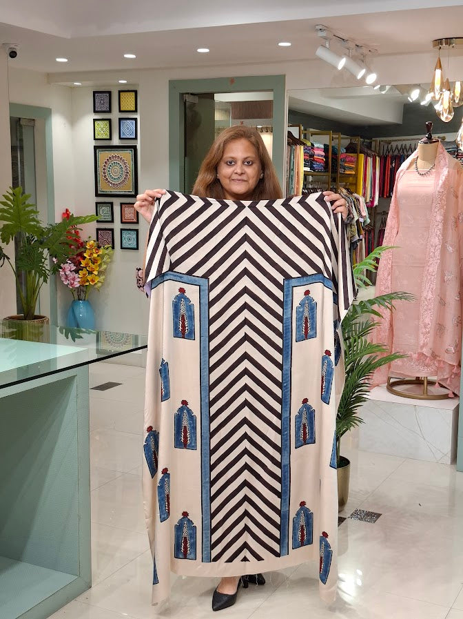 Jharoka Ivory Kaftan Dress