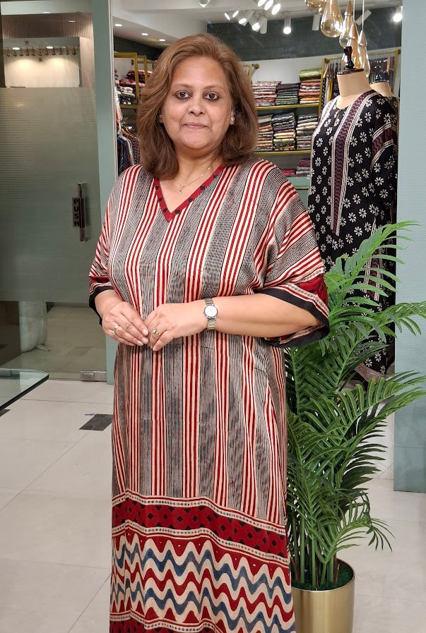 Kaftan Dress(Horizontal Stripe)