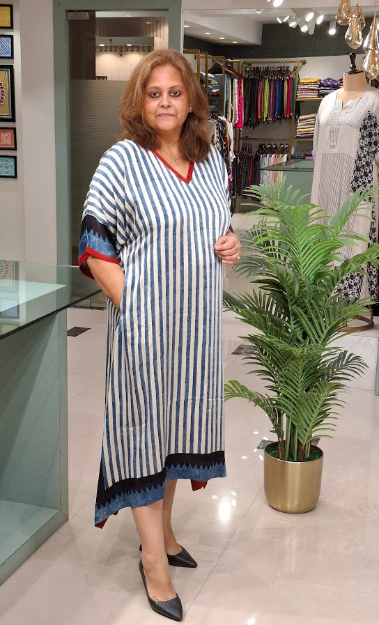 Kaftan Dress(Vertical Stripe)