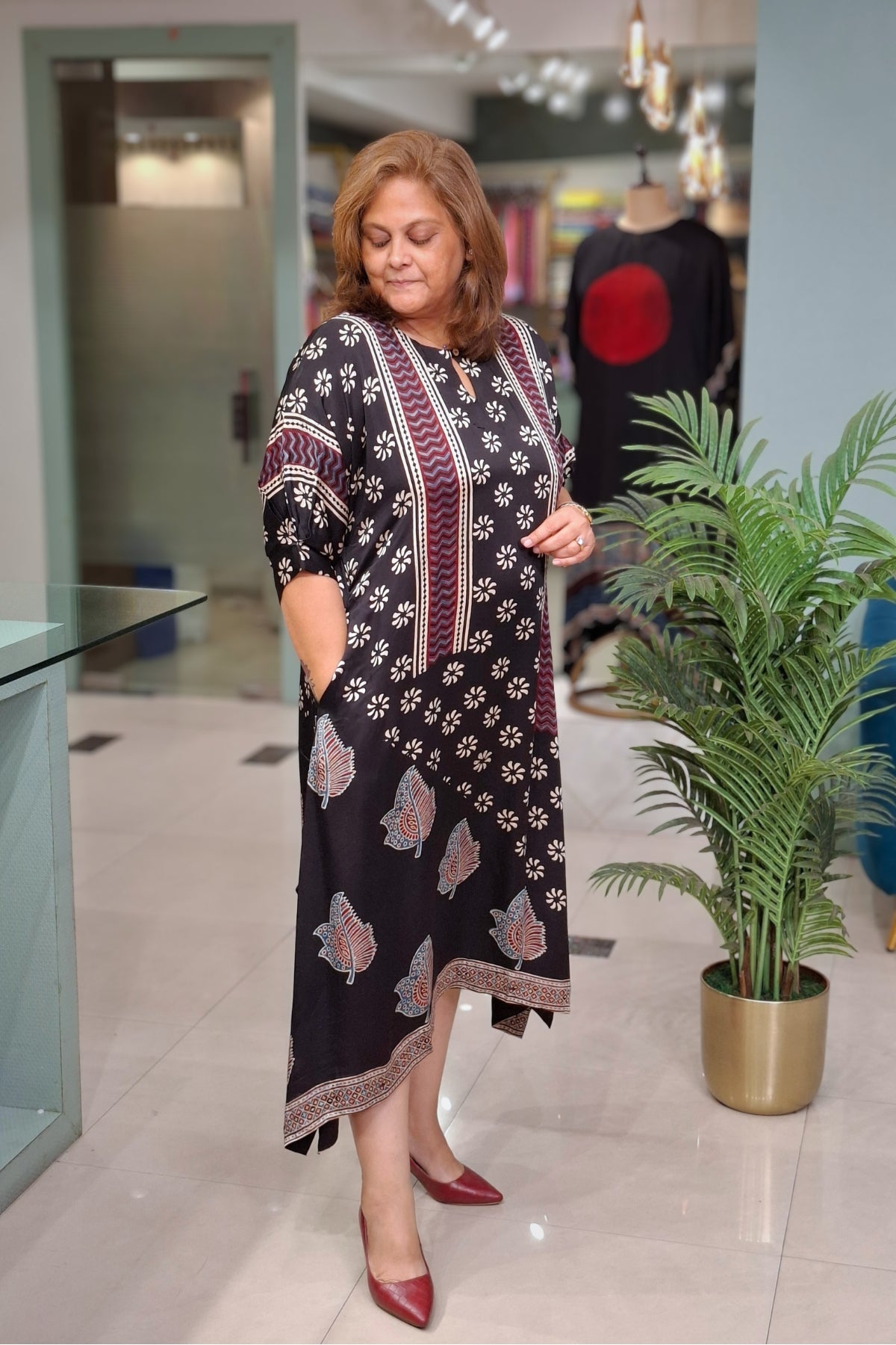 Black Floral - Oorja Kaftan-Dress