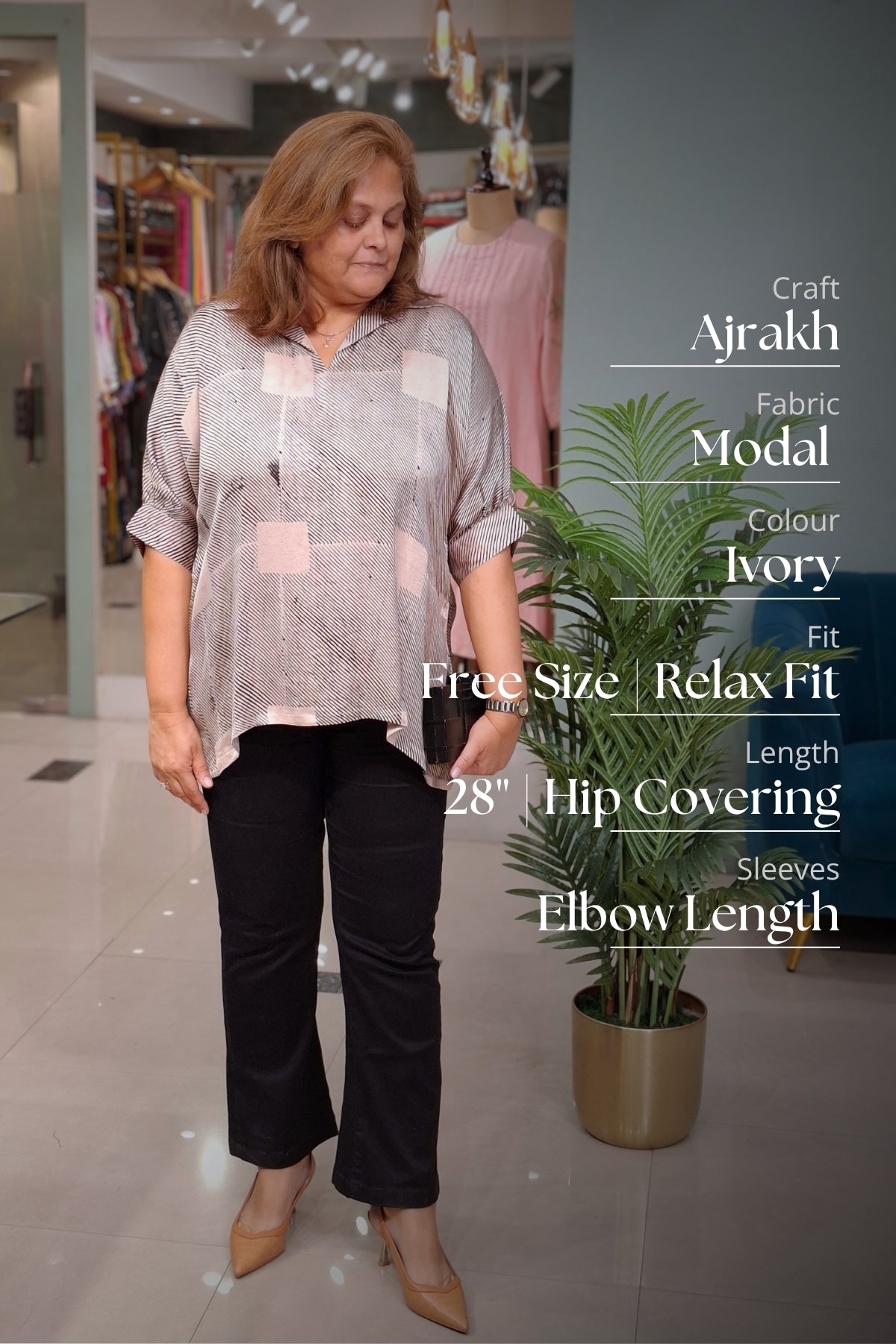 Ivory Abstract - Rivaa Top