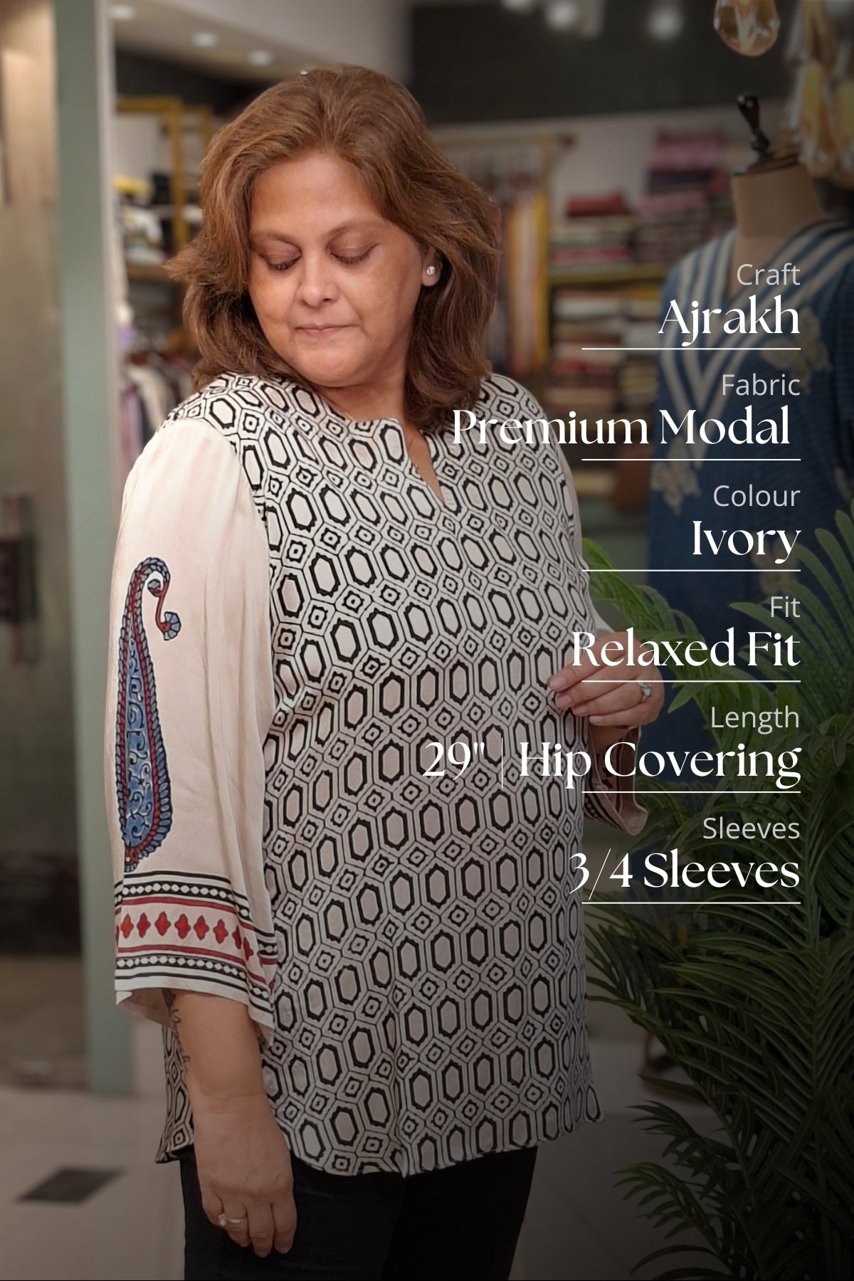 Ivory Hexagon - Myra Top
