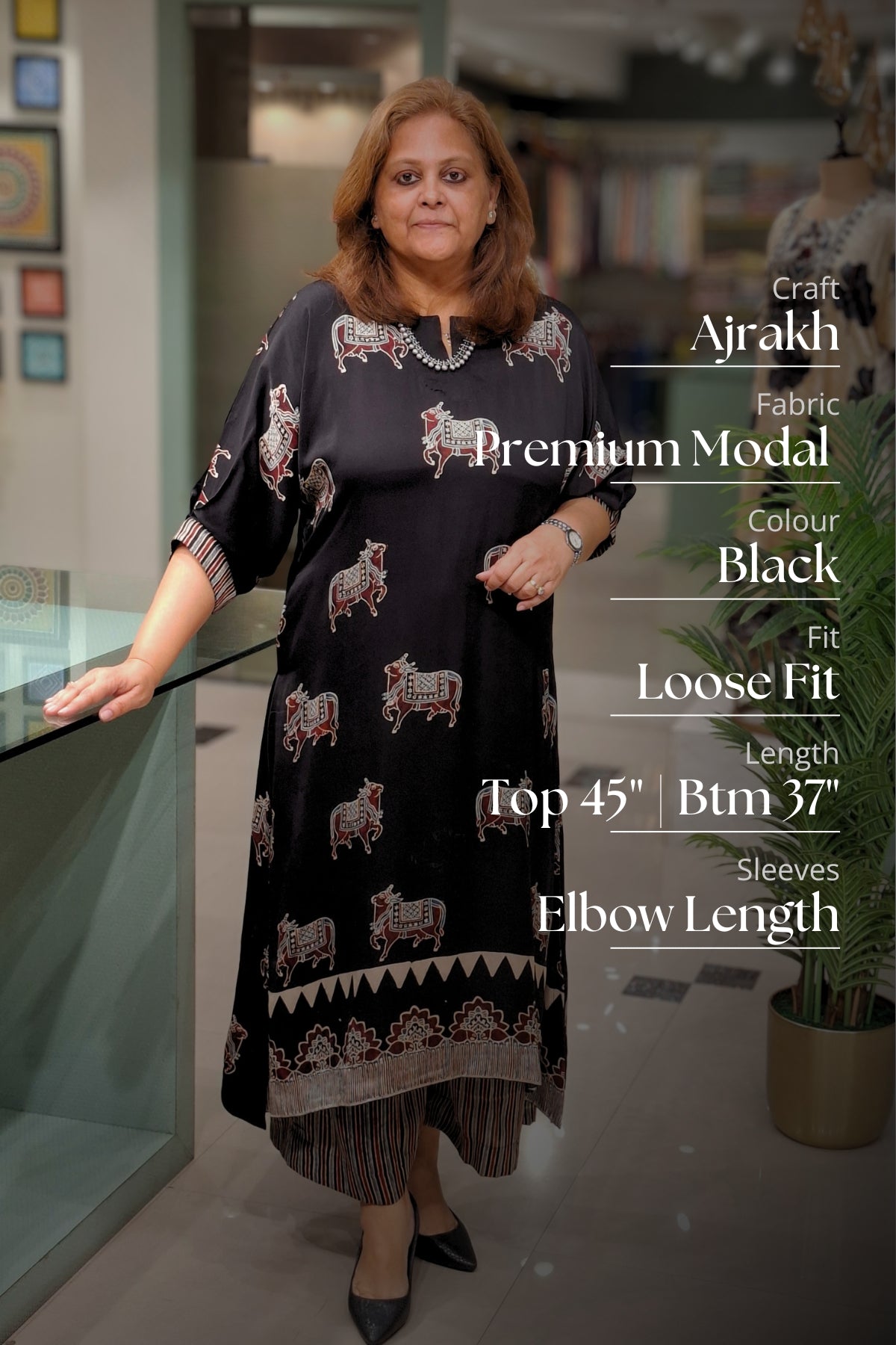 Black Pichwai - Aadya Top & Bottom Set