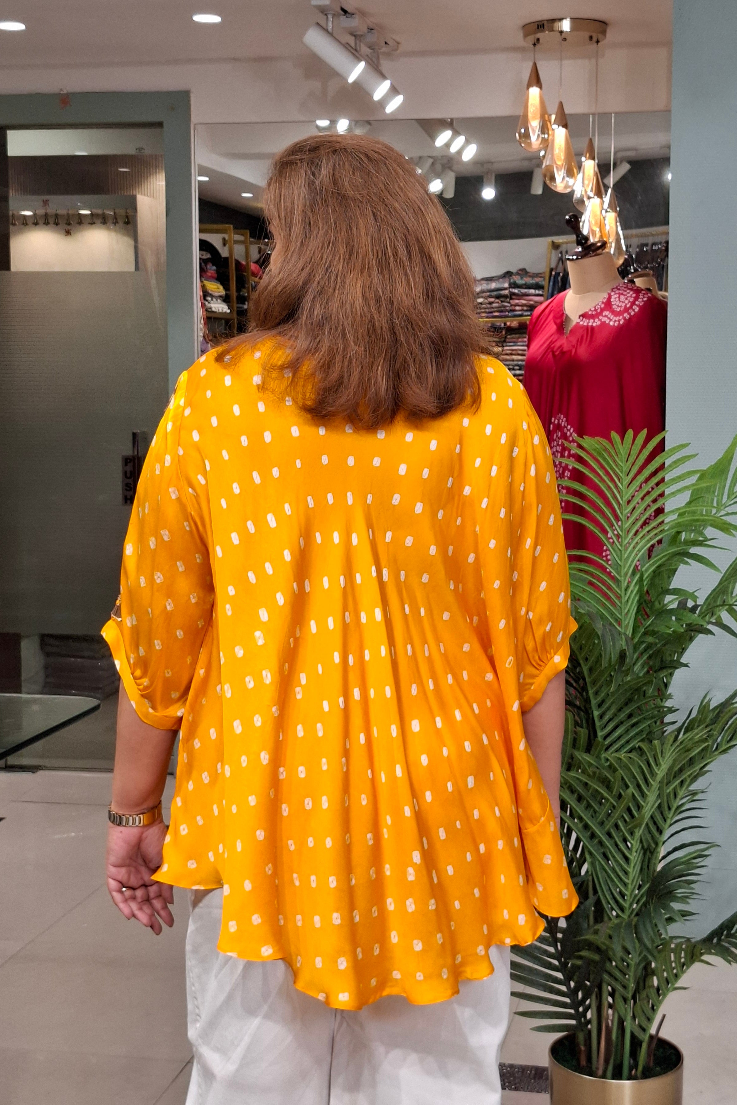 Marigold Yellow - Bandhej Knot Top