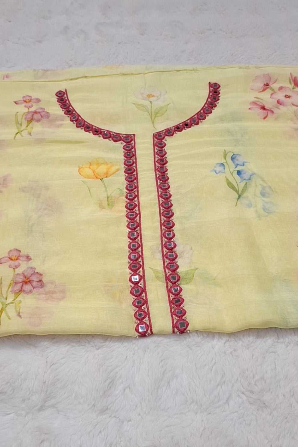 Pastel Yellow -Gul Suit Set Fabric
