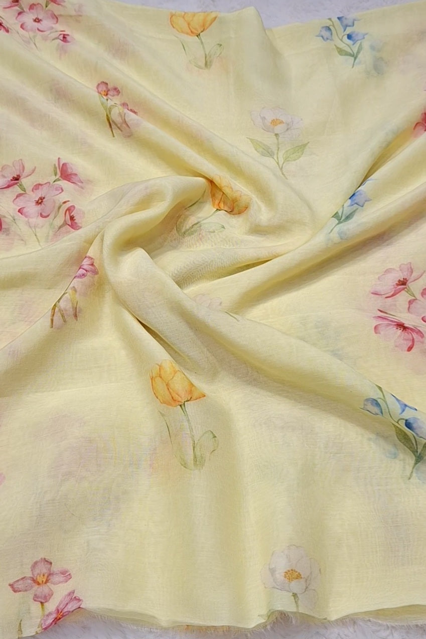 Pastel Yellow -Gul Suit Set Fabric