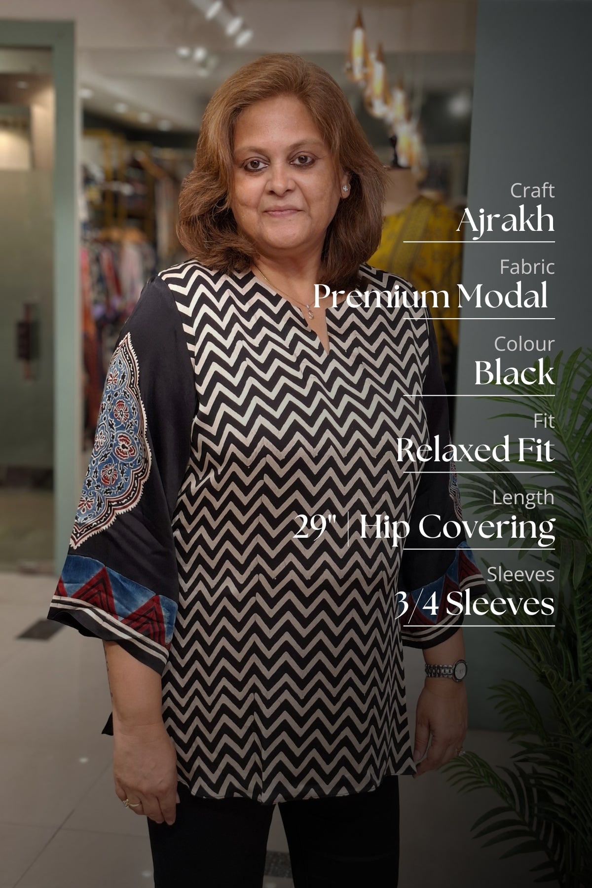 Black Zigzag - Myra Top