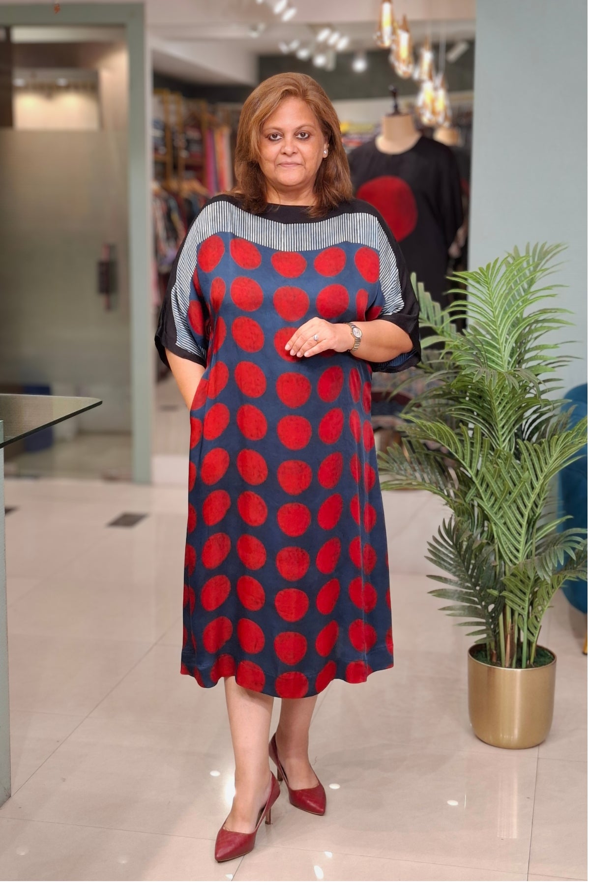 Rust Polka - Oorja Kaftan-Dress