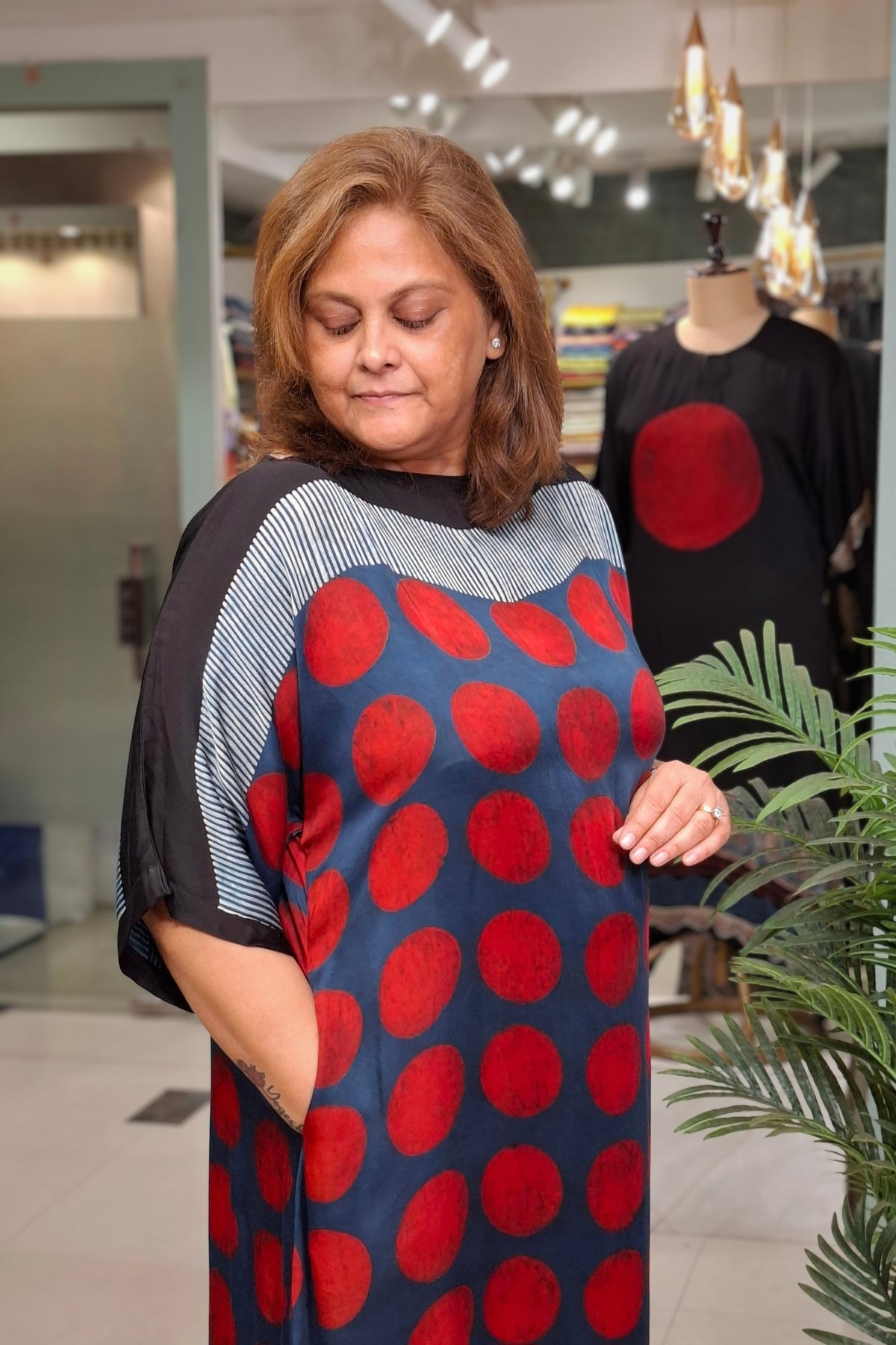 Rust Polka - Oorja Kaftan-Dress