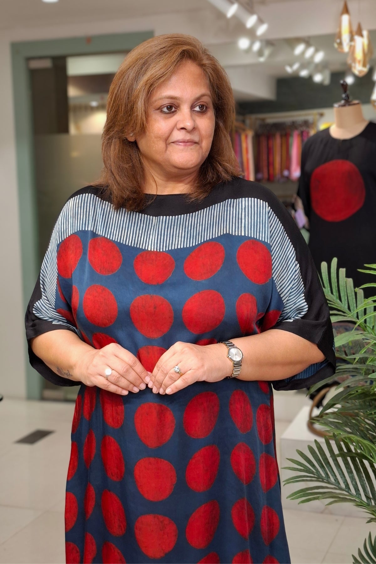 Rust Polka - Oorja Kaftan-Dress