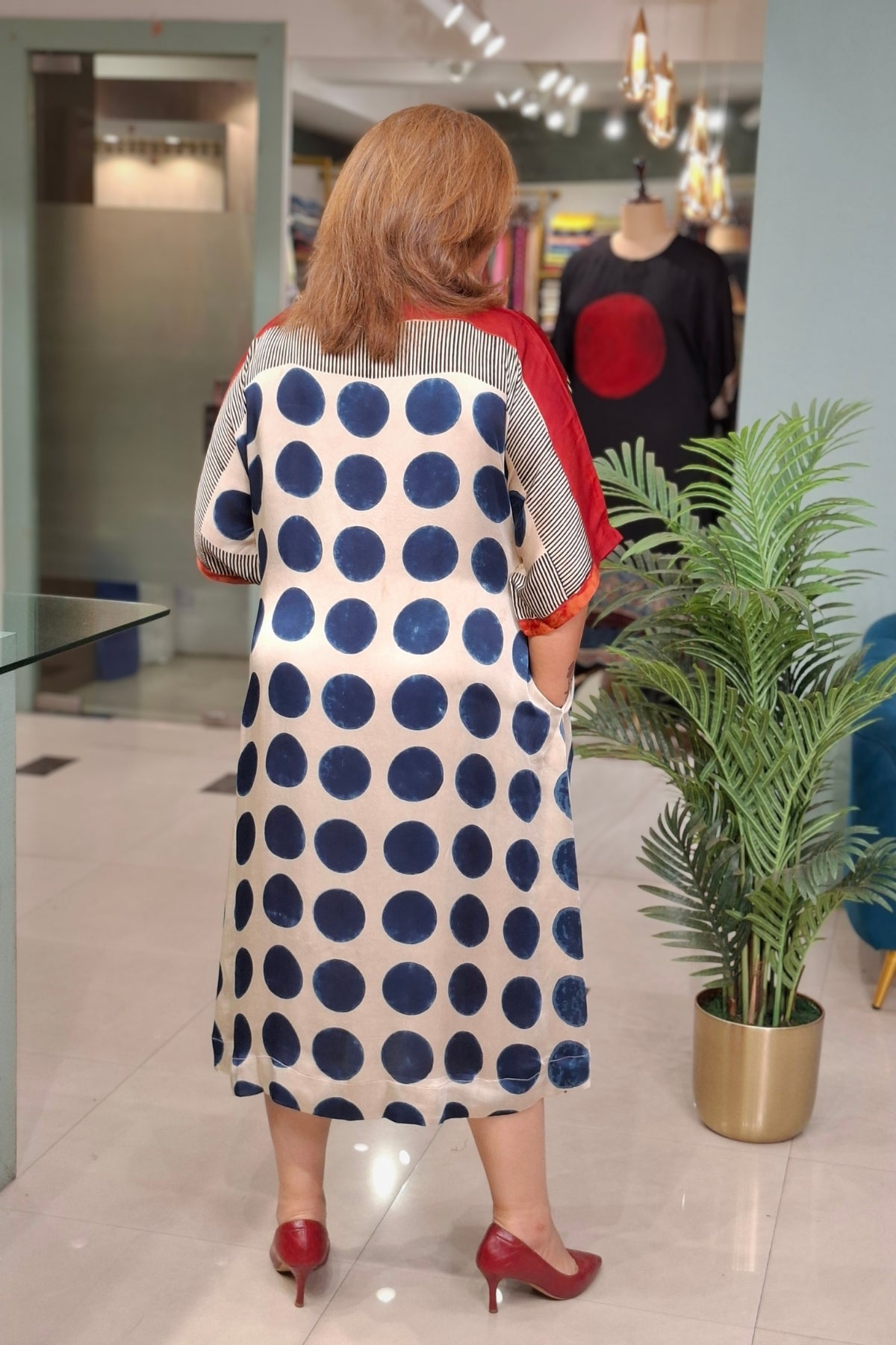 Indigo Polka - Oorja Kaftan-Dress