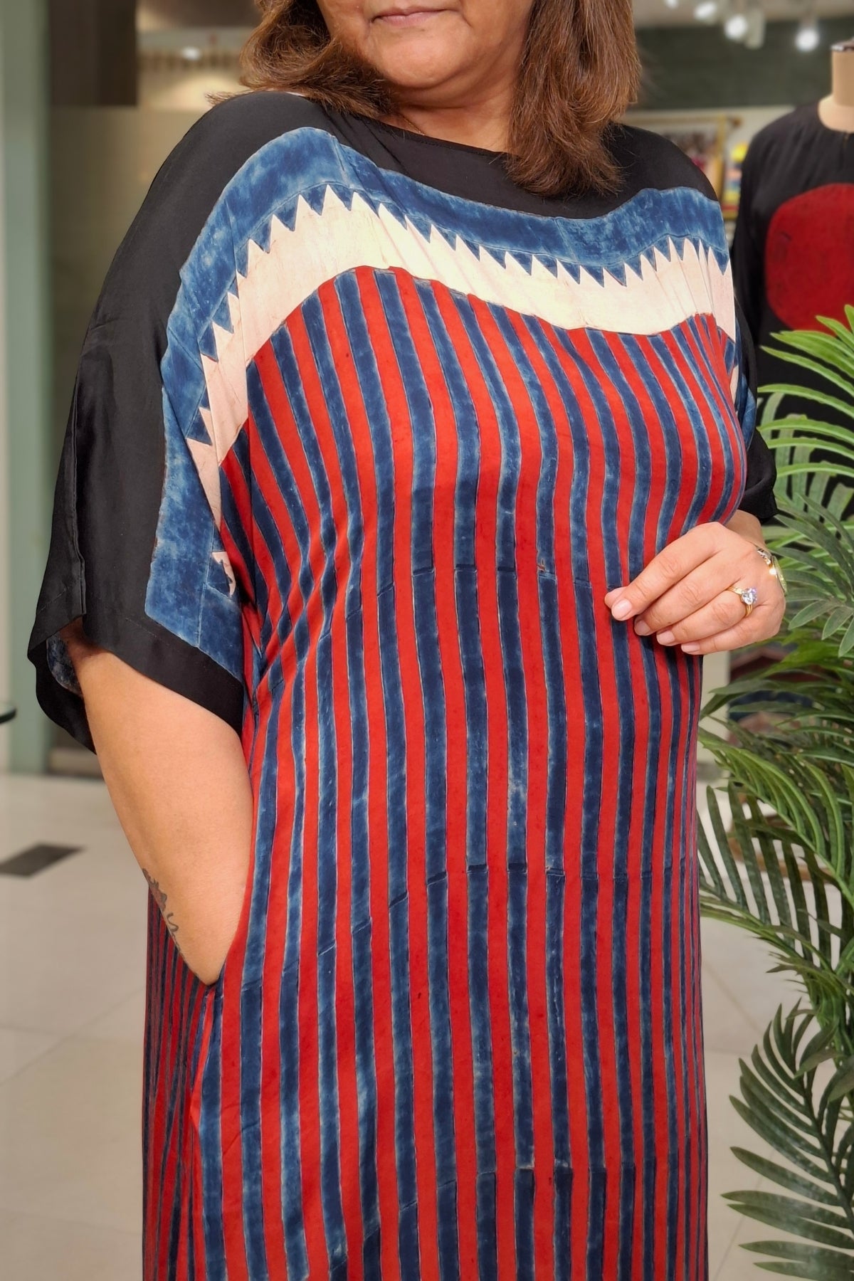 Rust Vertical Stripe - Oorja Kaftan-Dress