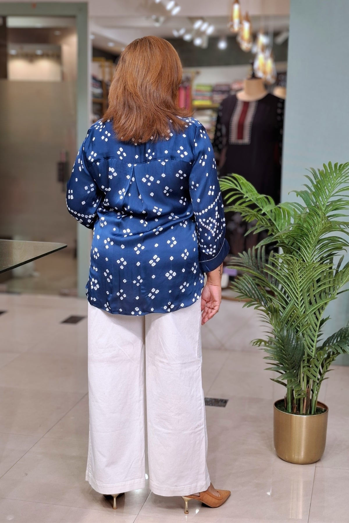 Royal Blue - Bandhej Knot Top