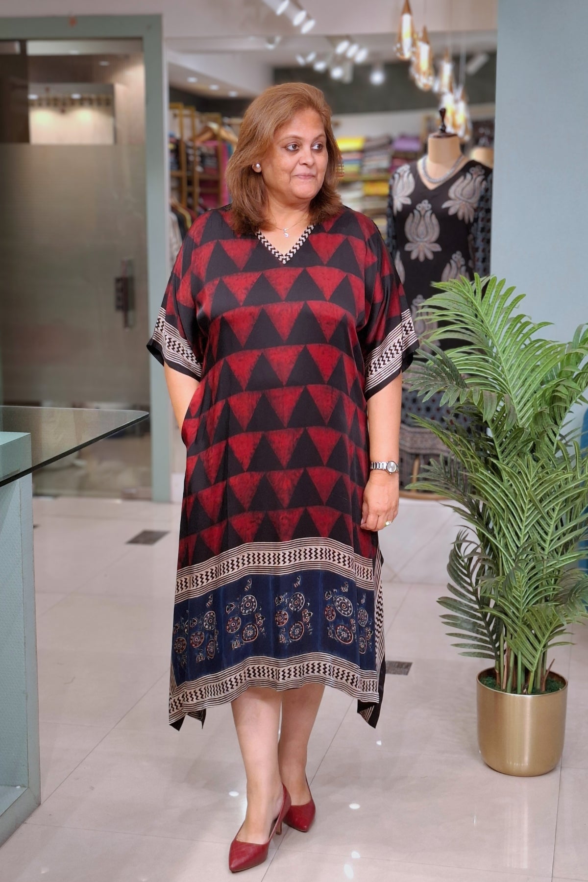 Rust Triangle - Oorja Kaftan-Dress