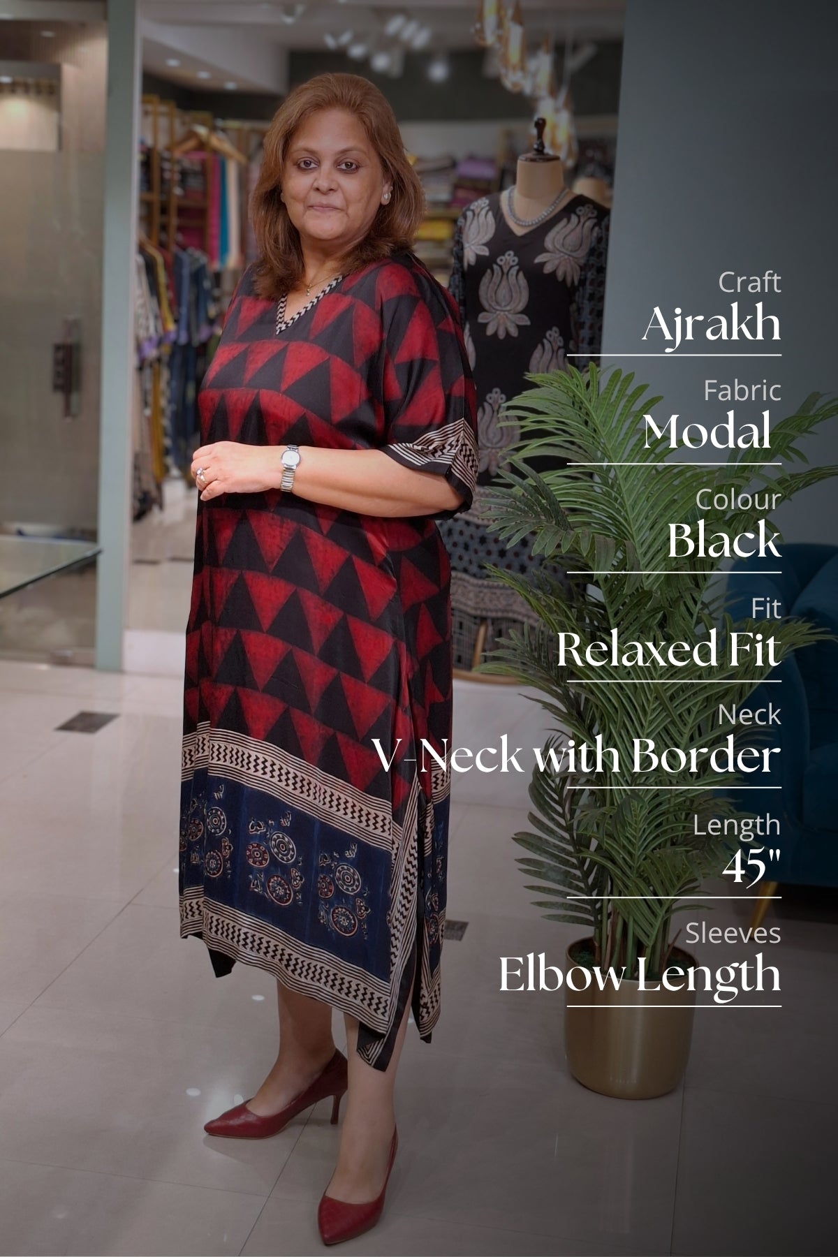Rust Triangle - Oorja Kaftan-Dress