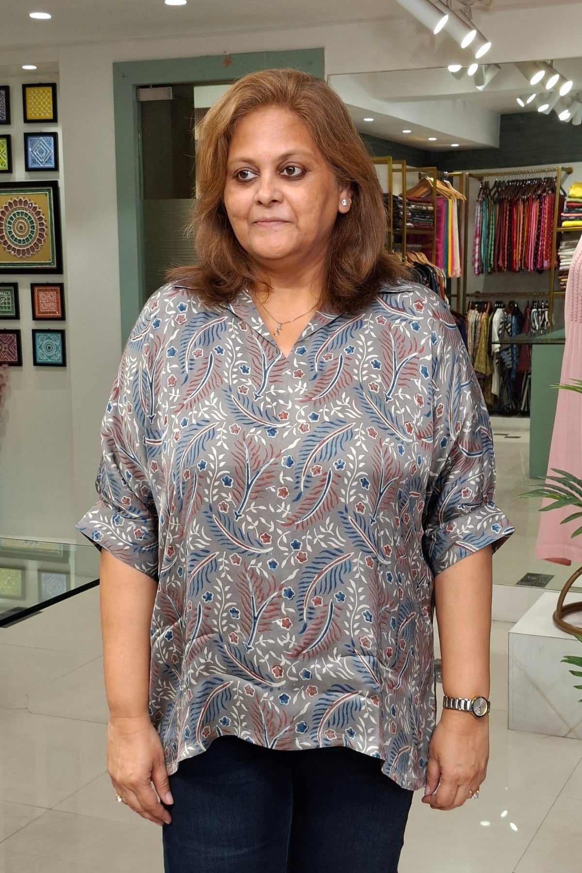 Light Grey Floral - Rivaa Top