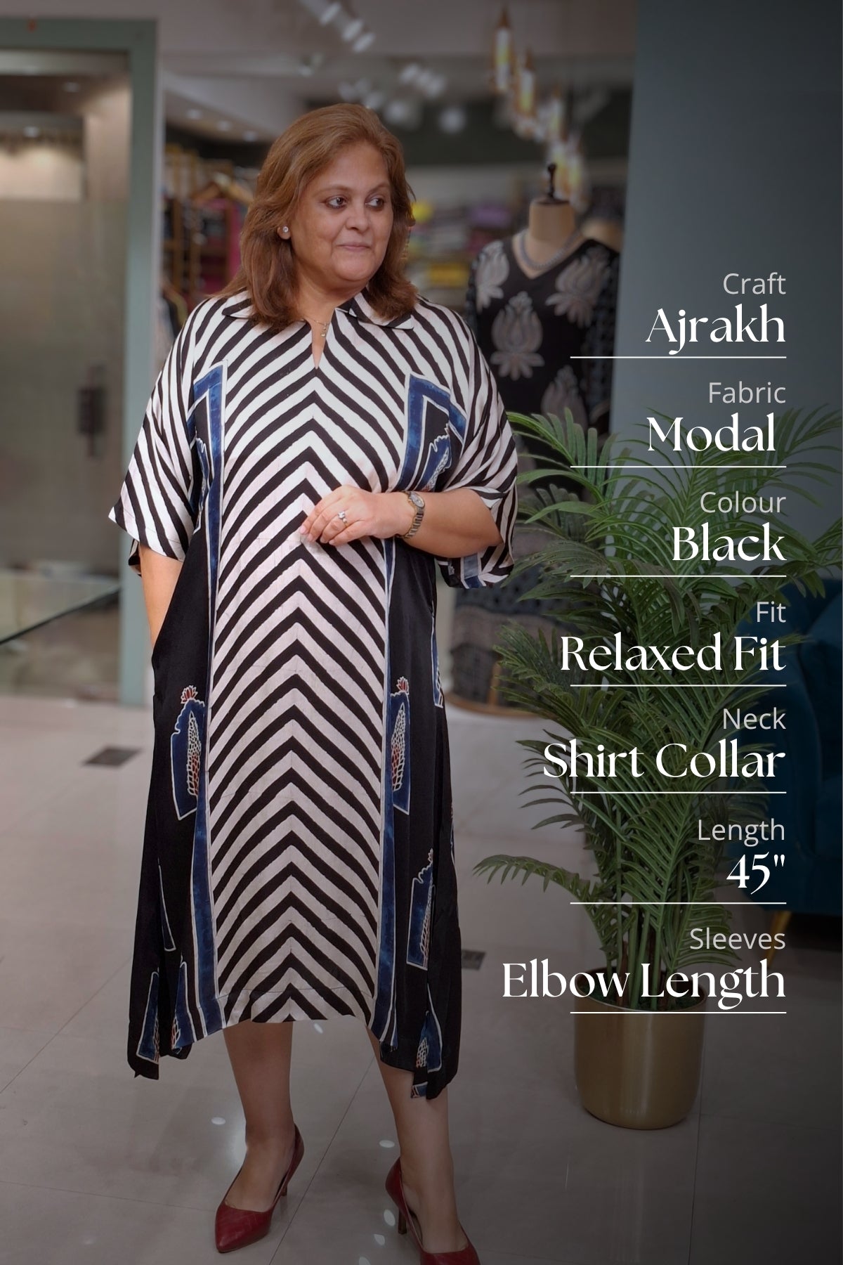 Black Jharoka - Oorja Kaftan-Dress