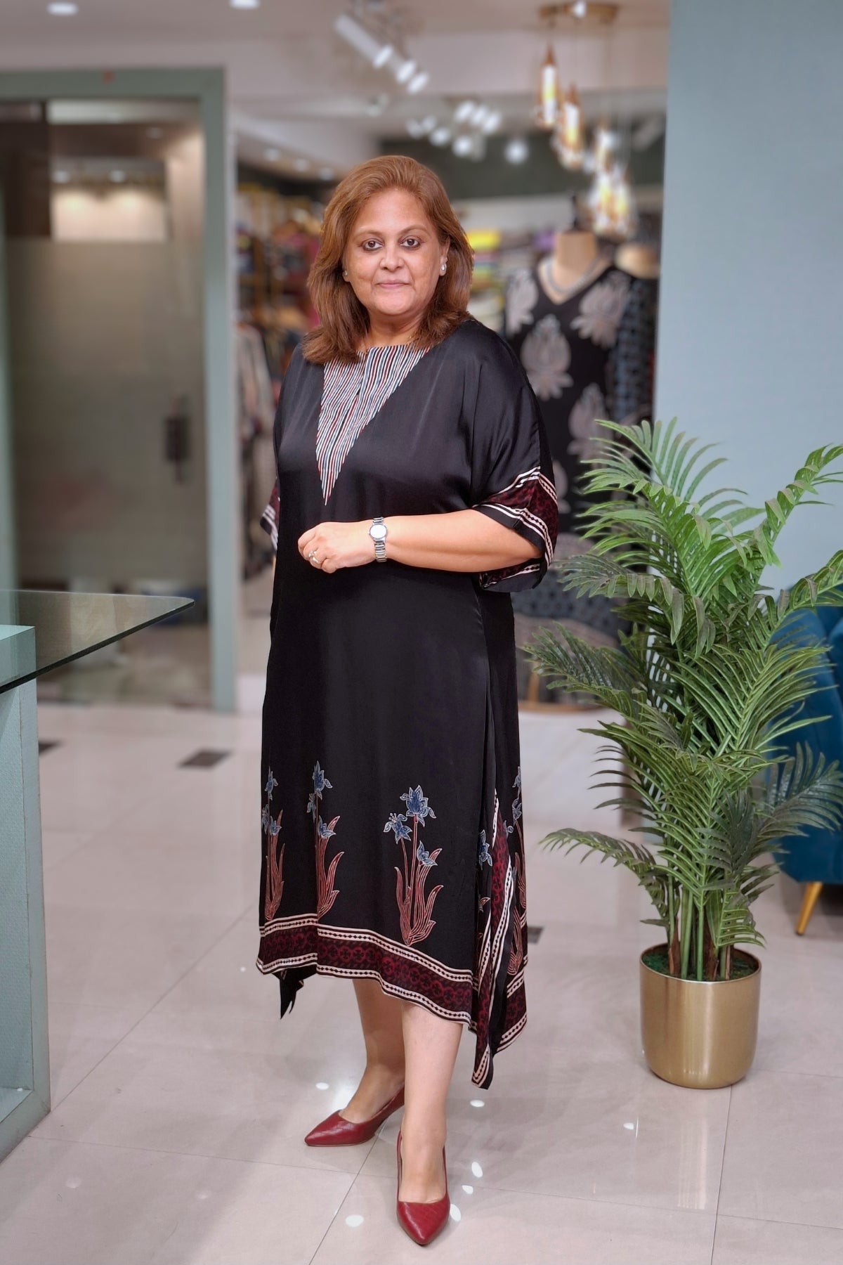 Black Floral - Oorja Kaftan-Dress