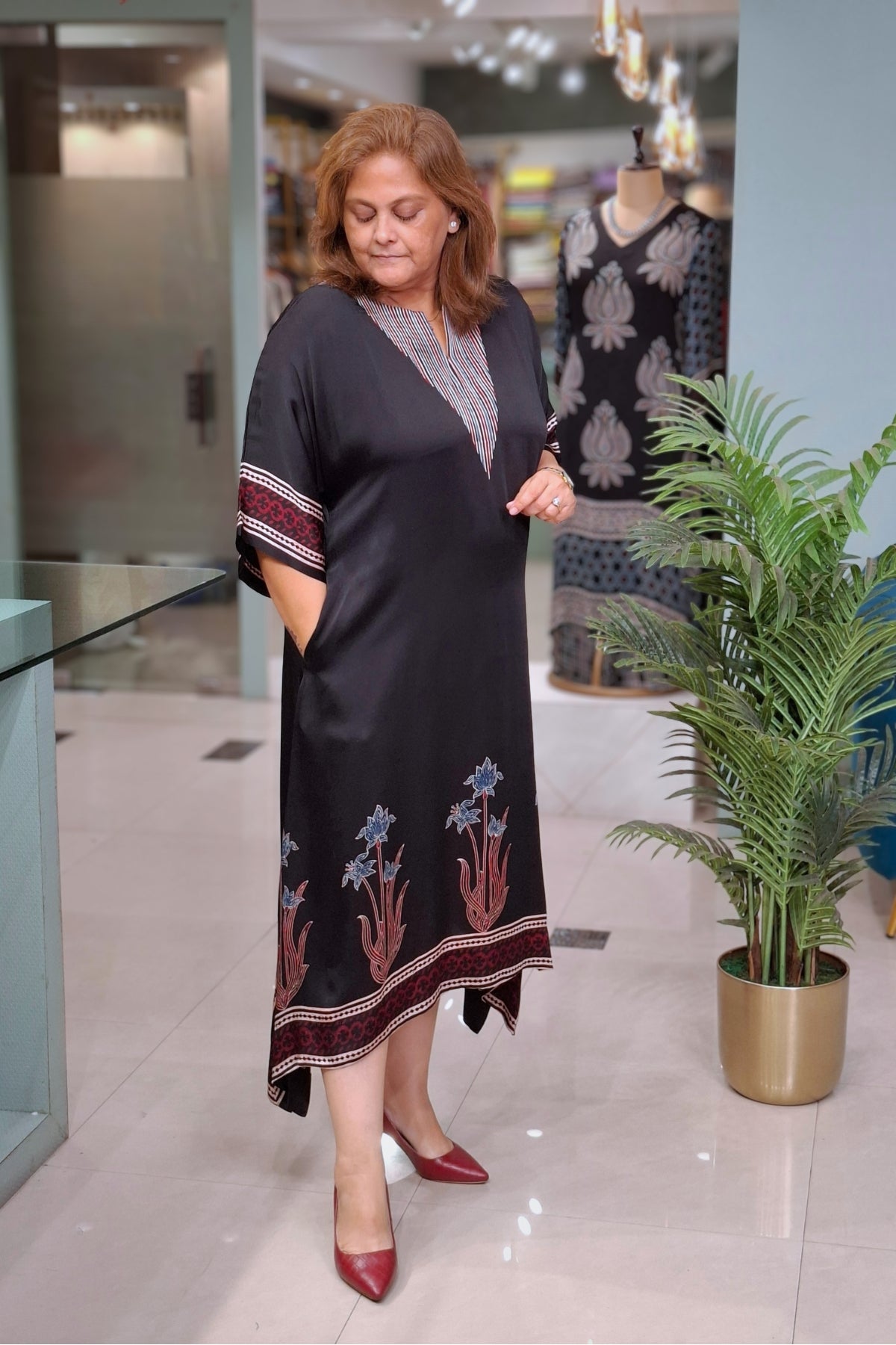 Black Floral - Oorja Kaftan-Dress