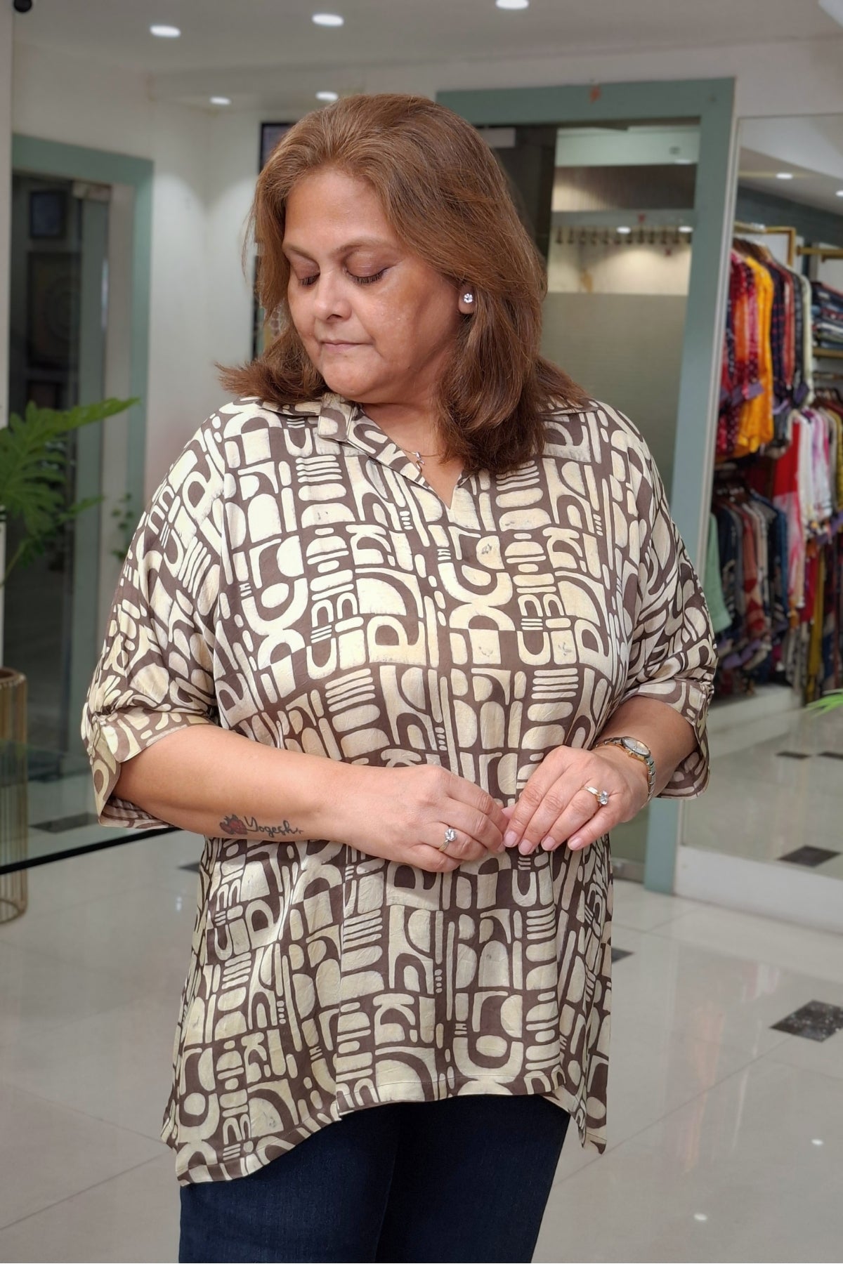 Ivory Abstract - Rivaa Top
