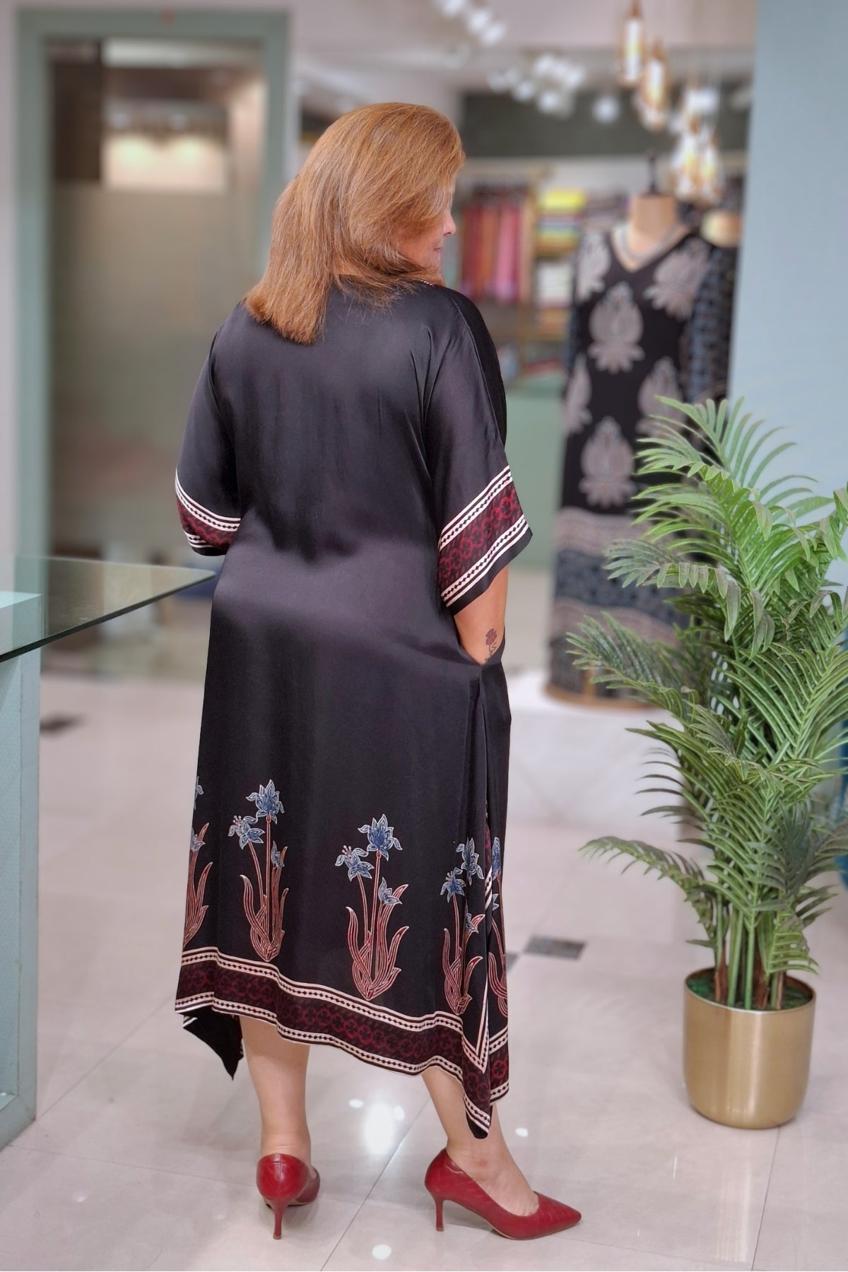 Black Floral - Oorja Kaftan-Dress