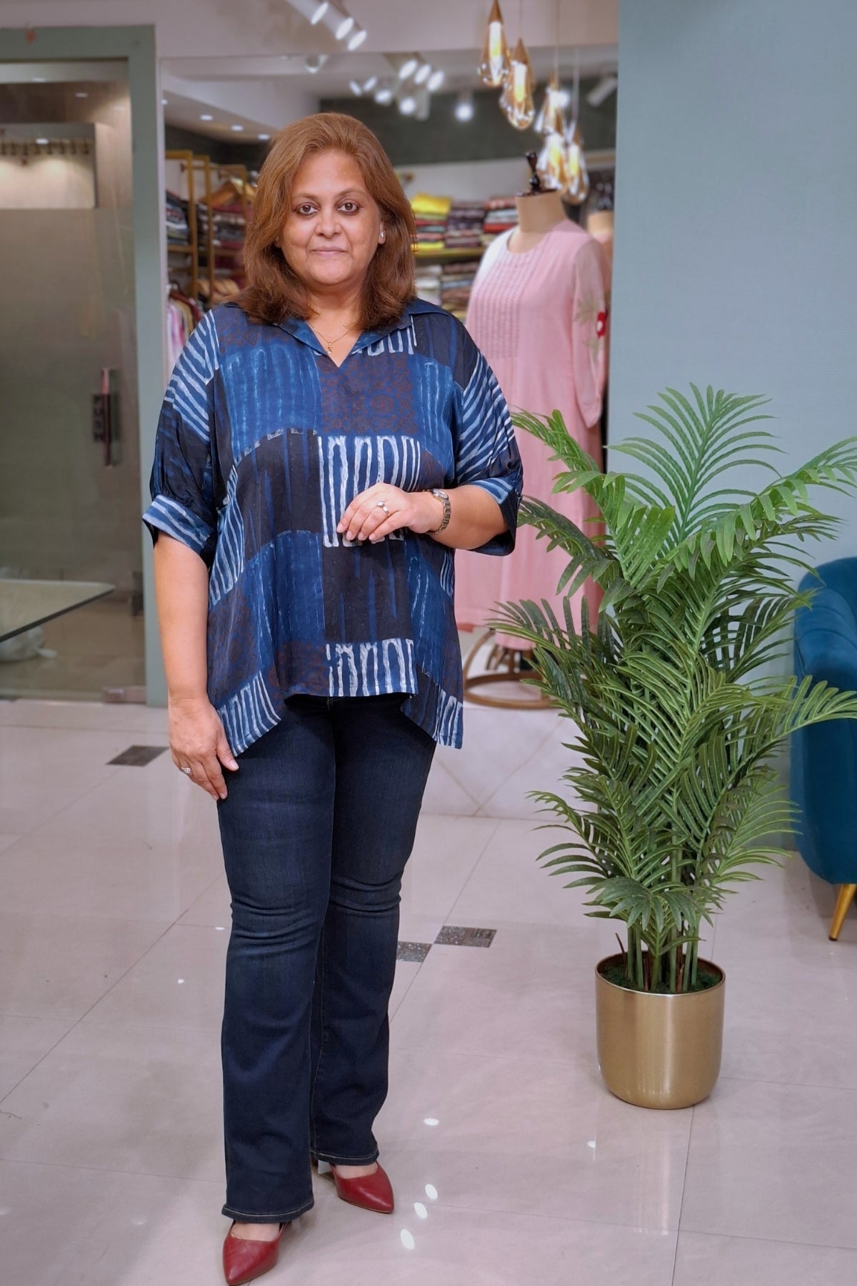 Indigo Stripe Blocked - Rivaa Top