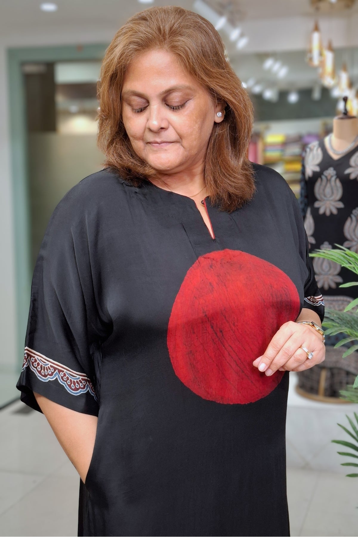Rust Big Polka - Oorja Kaftan-Dress