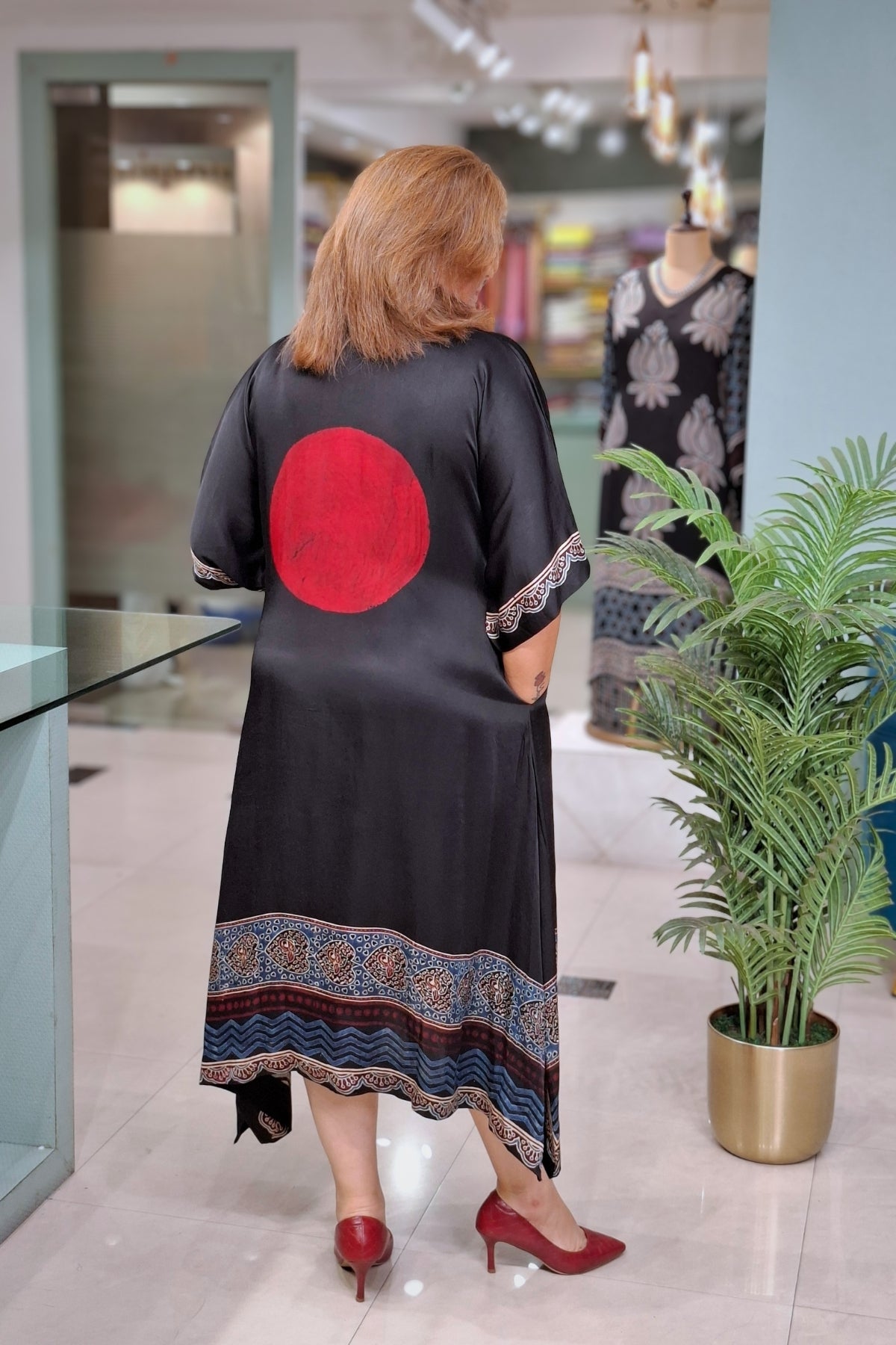 Rust Big Polka - Oorja Kaftan-Dress