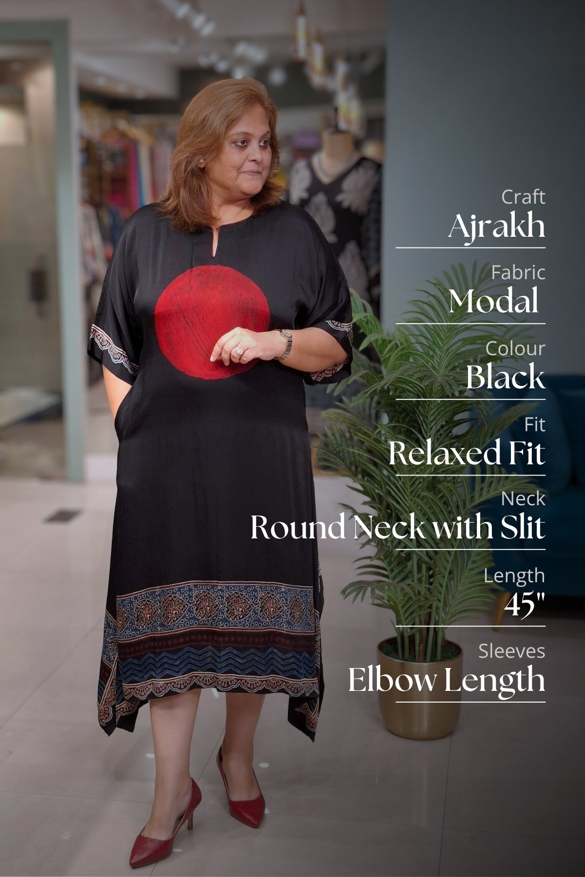 Rust Big Polka - Oorja Kaftan-Dress