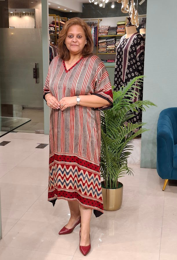 Kaftan Dress(Horizontal Stripe)