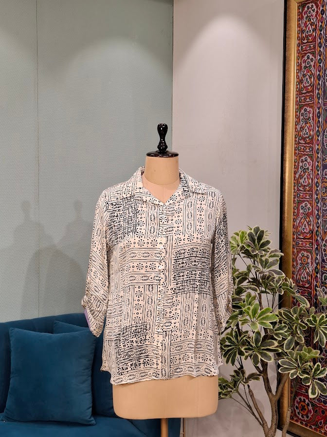 Handblock Ajrakh Shirt
